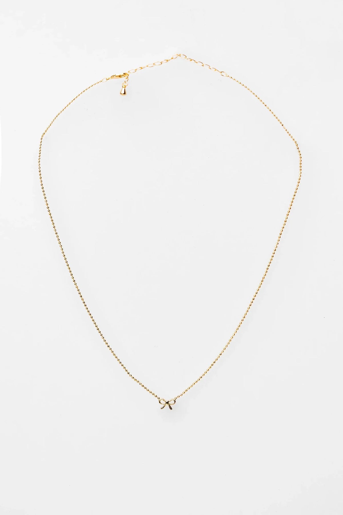 Holly Ribbon Bow Necklace | Gold