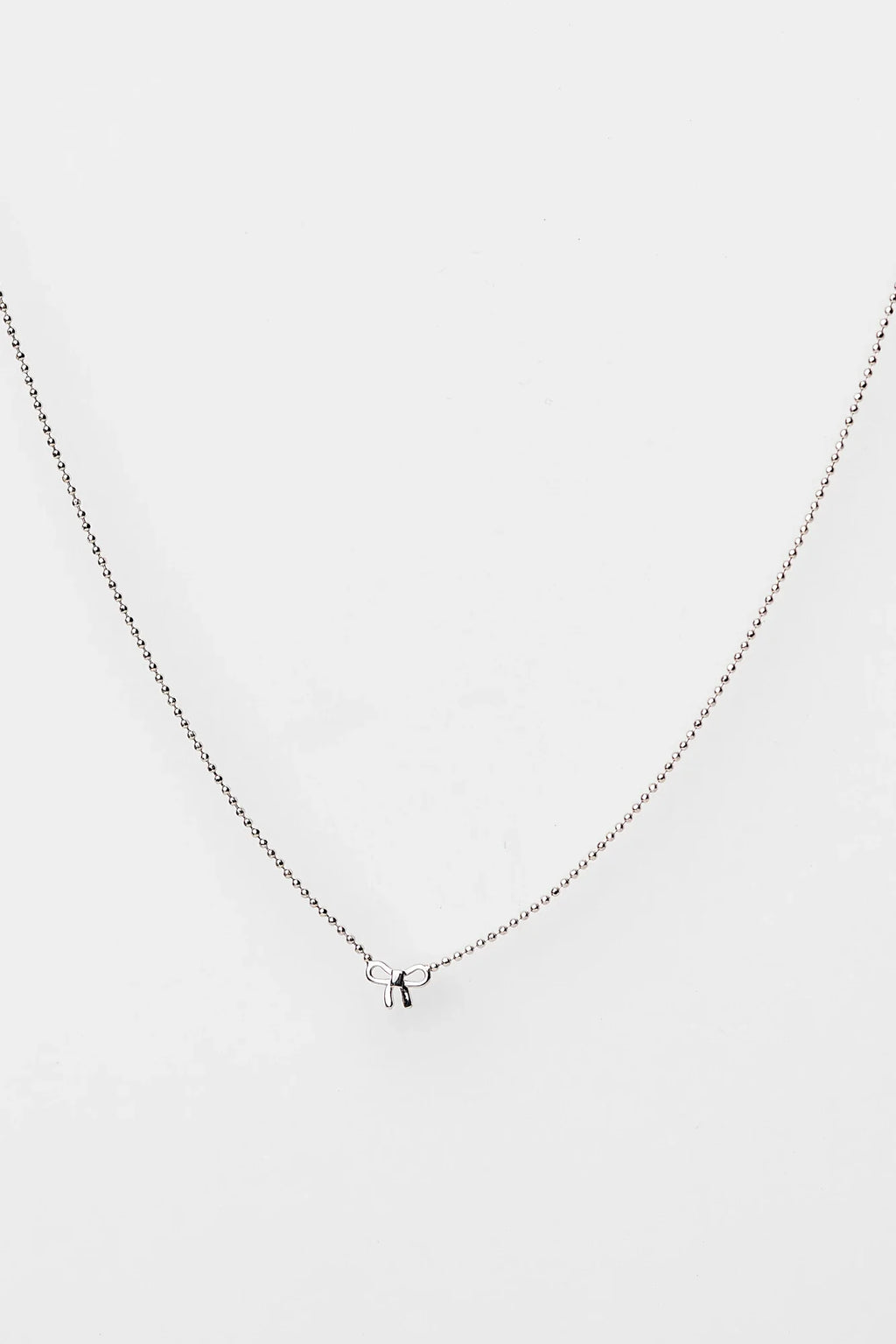 Holly Ribbon Bow Necklace | Silver