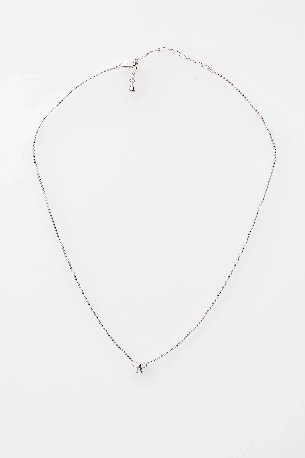 Holly Ribbon Bow Necklace | Silver