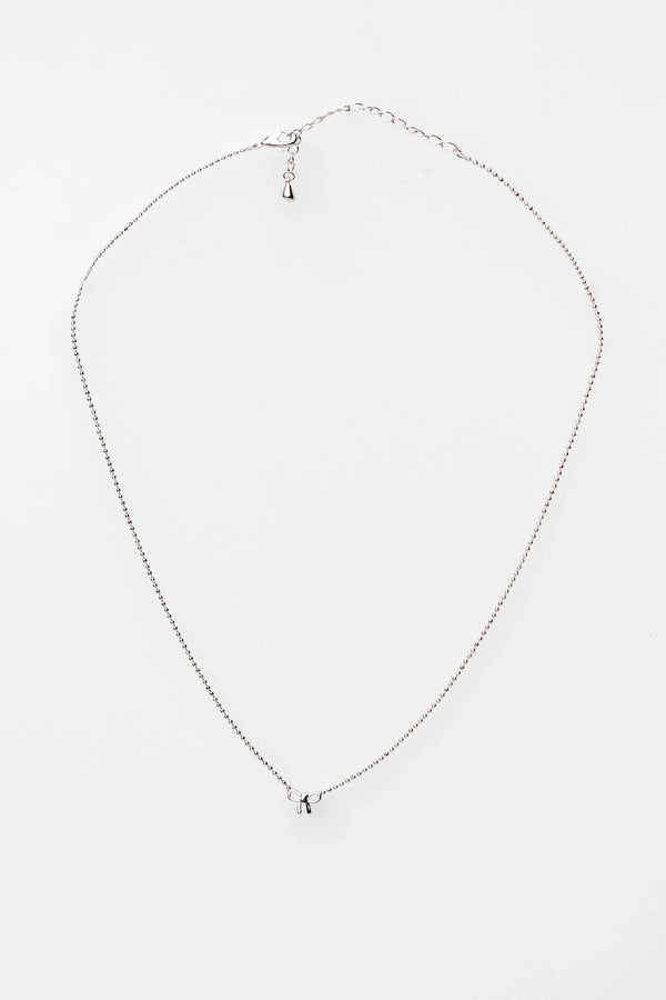 Holly Ribbon Bow Necklace | Silver