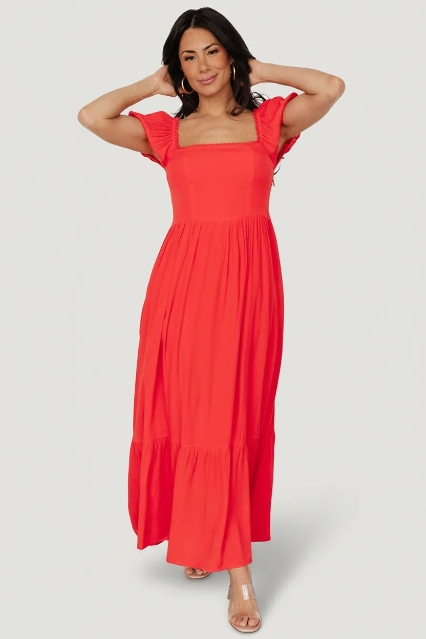 Ilona Maxi Dress | Cherry Red Main image
