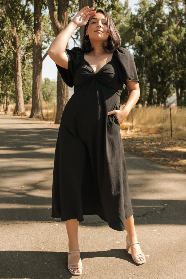 Indie Back Tie Dress | Black