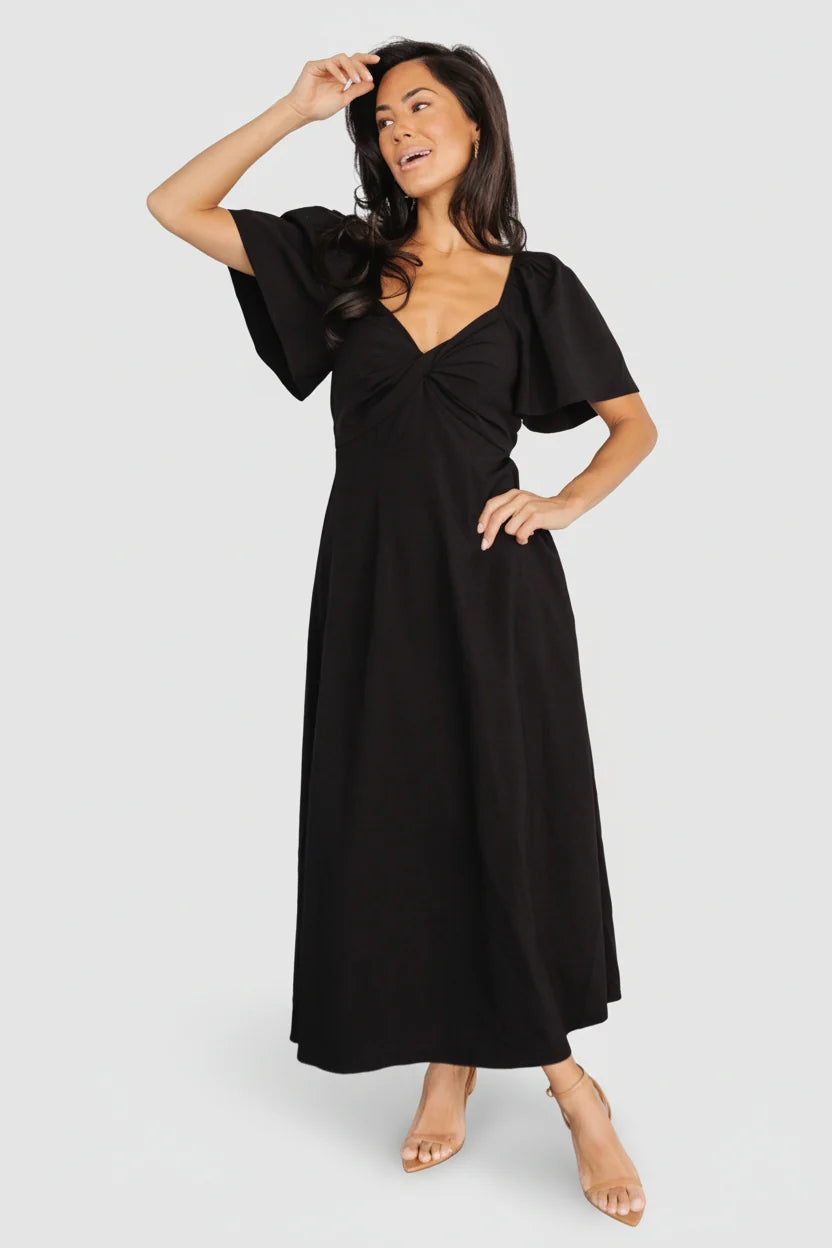 Indie Back Tie Dress | Black Main image