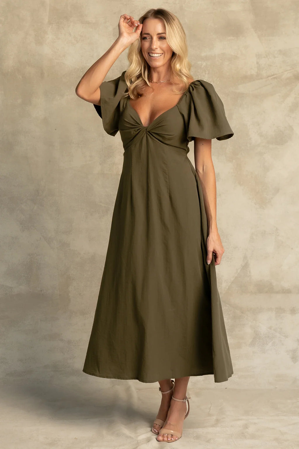 Indie Back Tie Dress | Olive