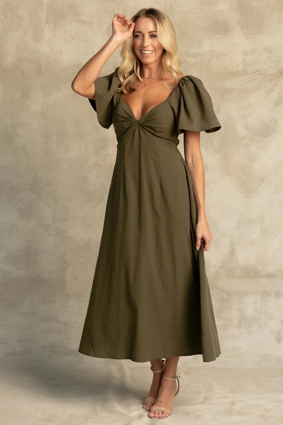 Indie Back Tie Dress | Olive
