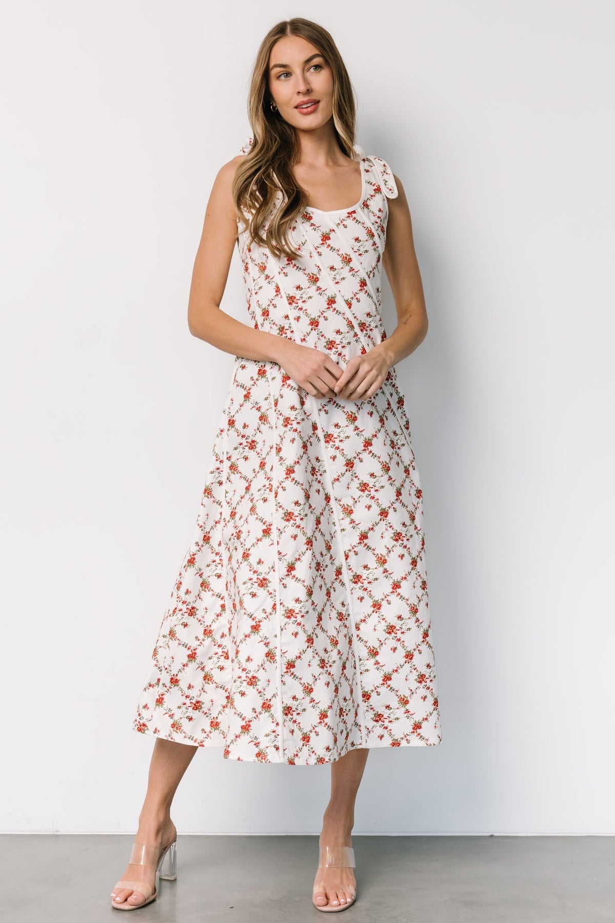 Isla Tank Dress | Off White + Red Floral Main image