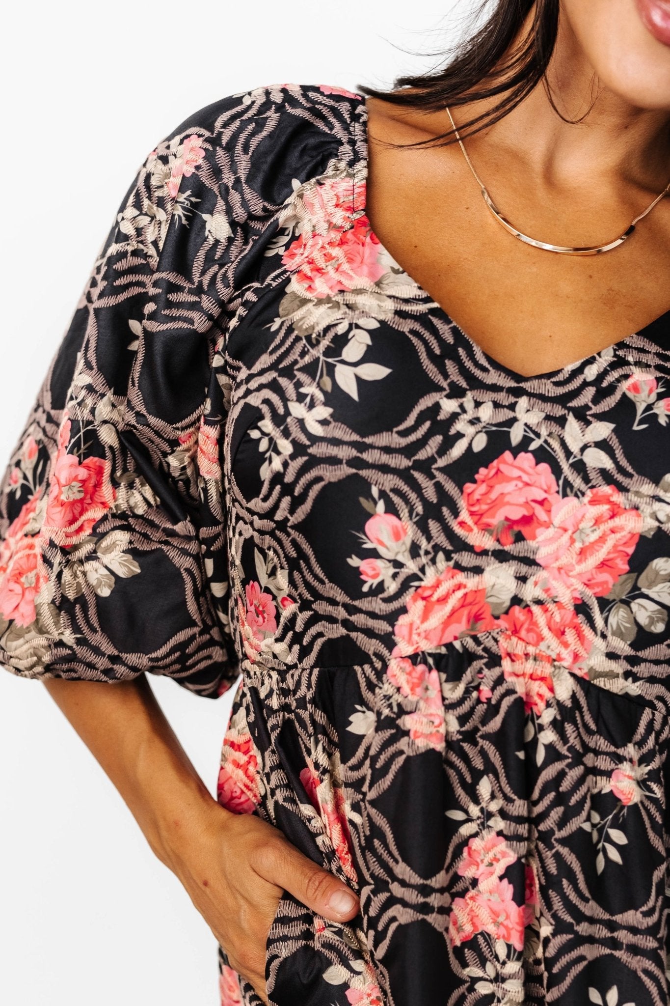 Ivanna Dress | Black + Pink Secondary image