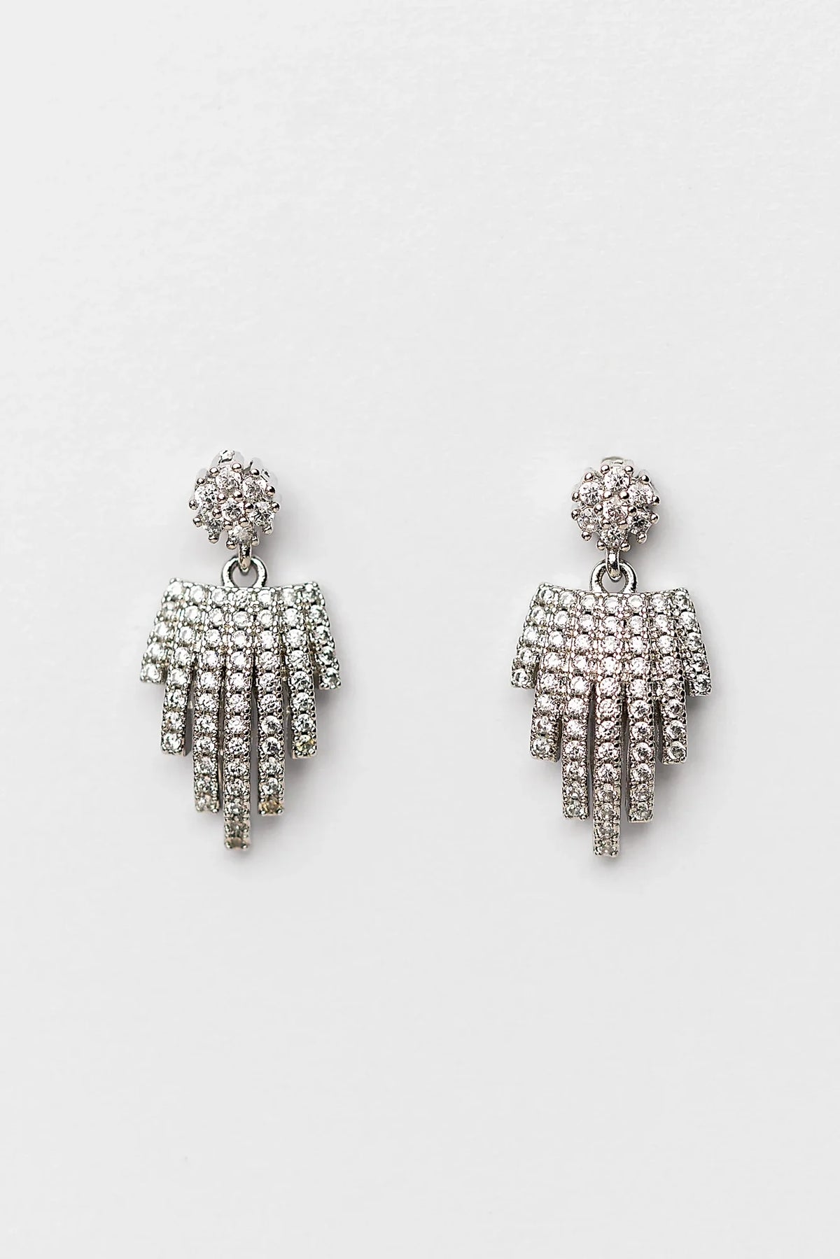 Ivera Fringe Drop Earrings | Silver