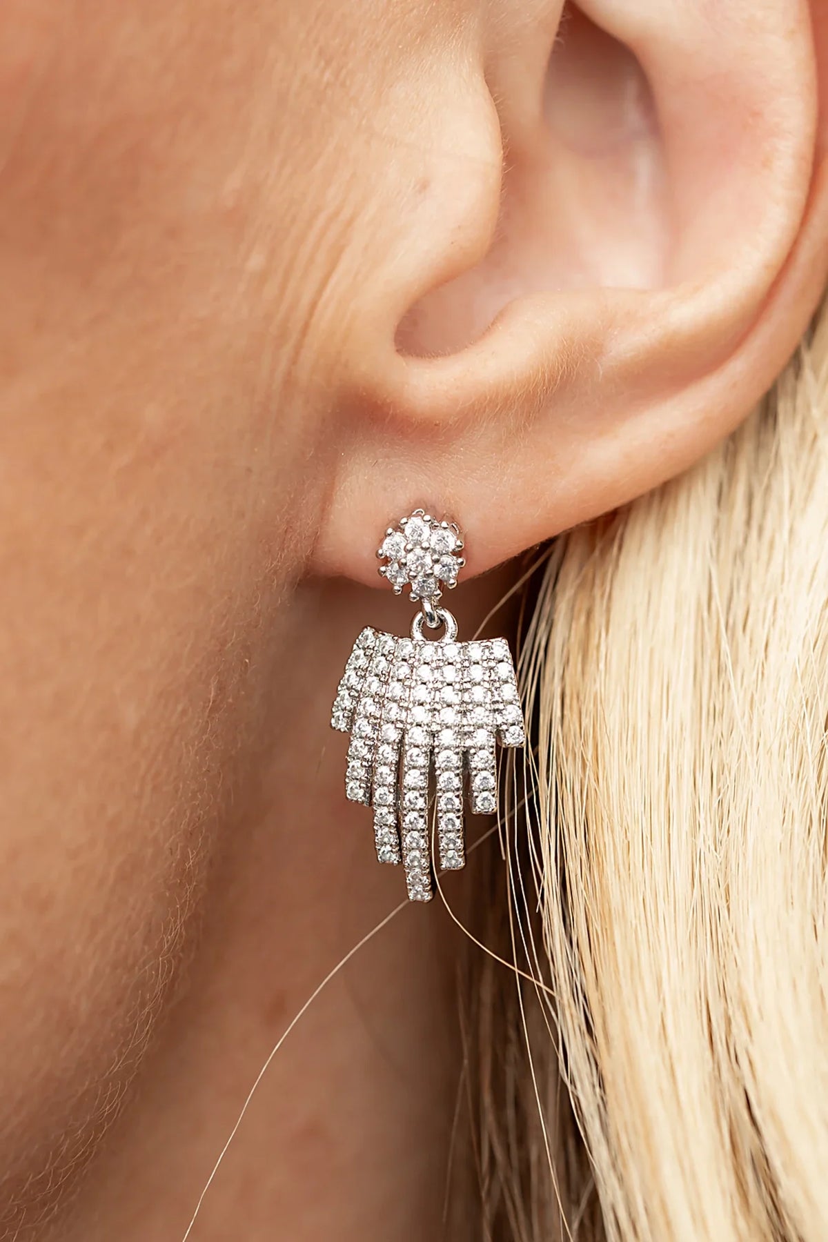 Ivera Fringe Drop Earrings | Silver