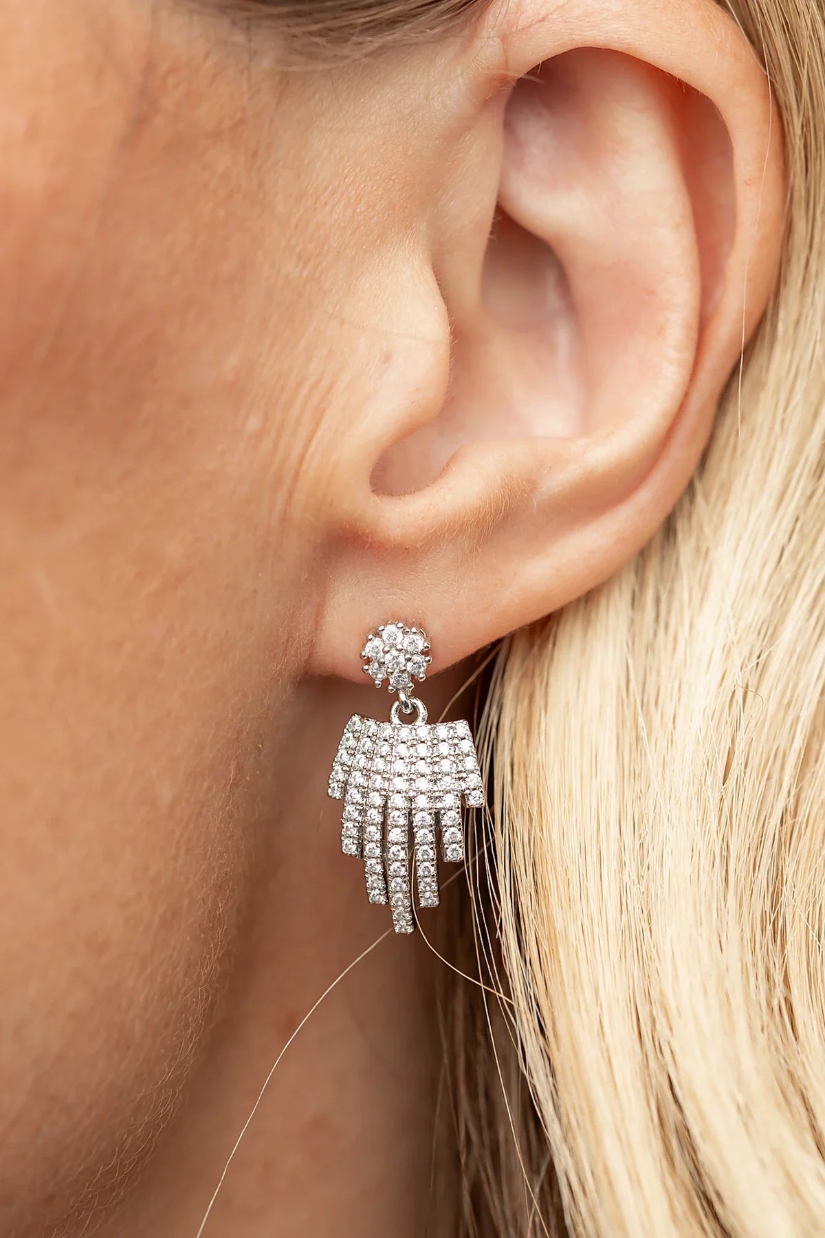 Ivera Fringe Drop Earrings | Silver Main image