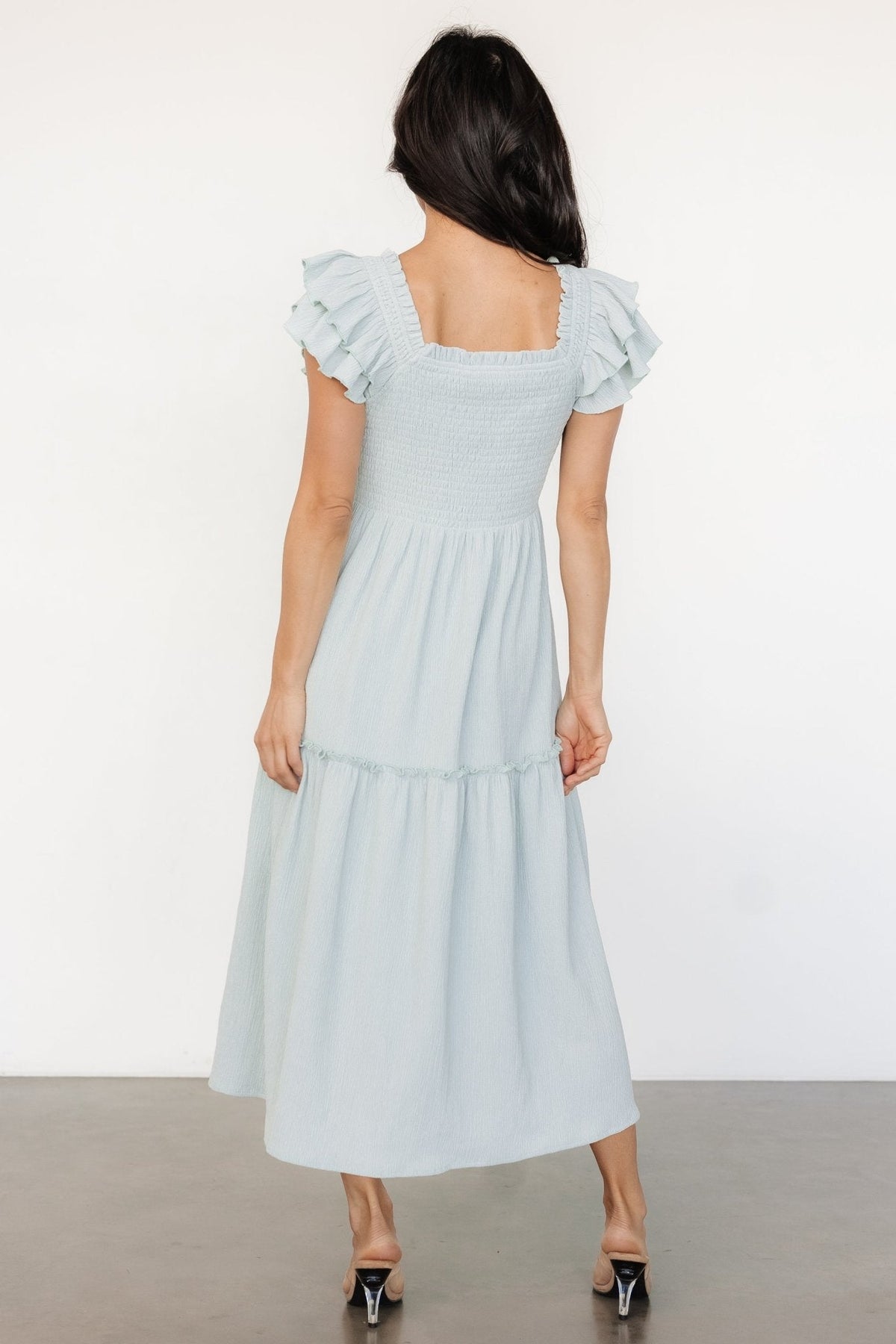 Jacie Smocked Midi Dress | Light Blue