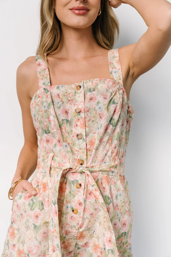 Jamie Romper | Green + Pink Floral