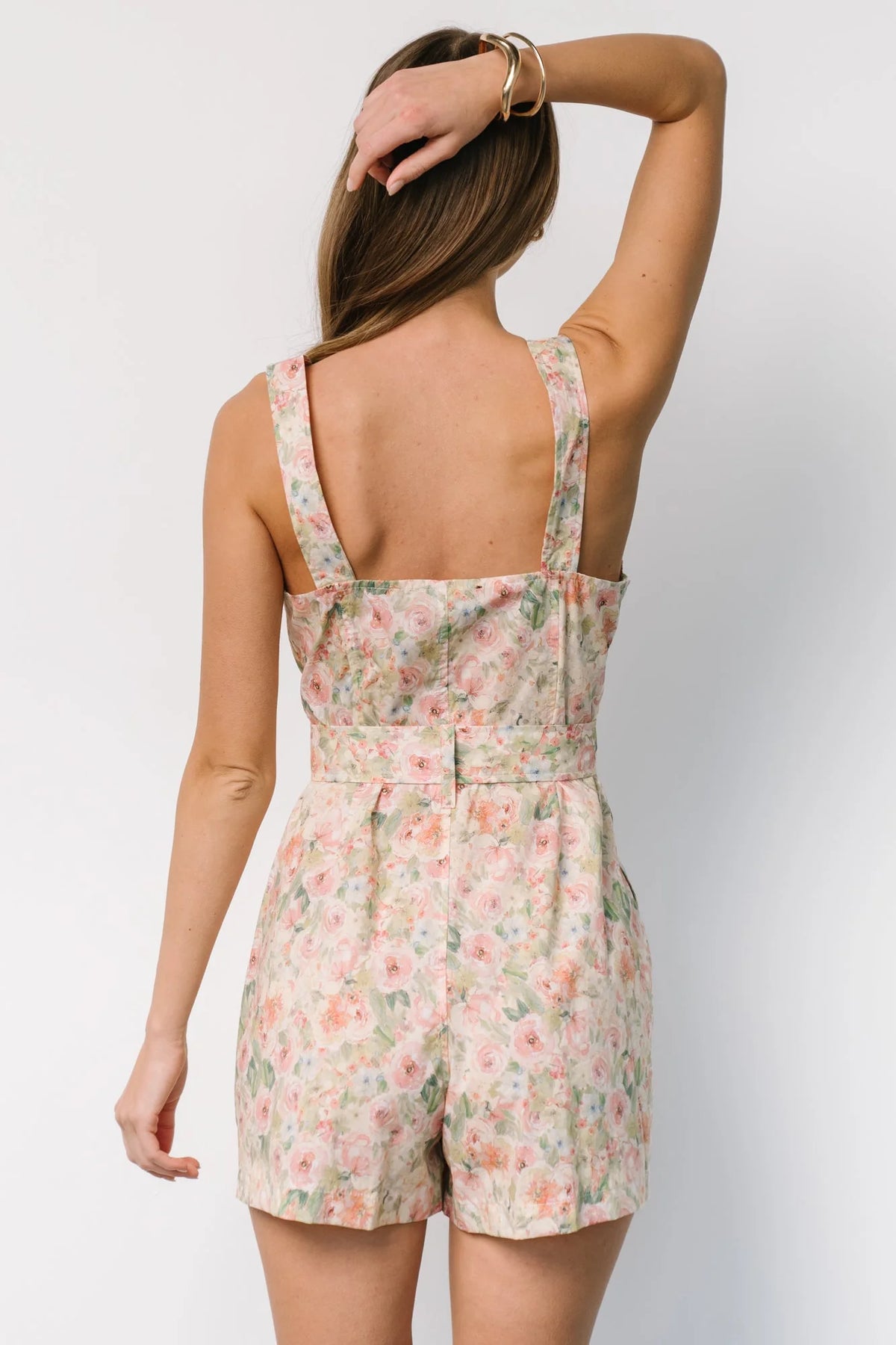 Jamie Romper | Green + Pink Floral