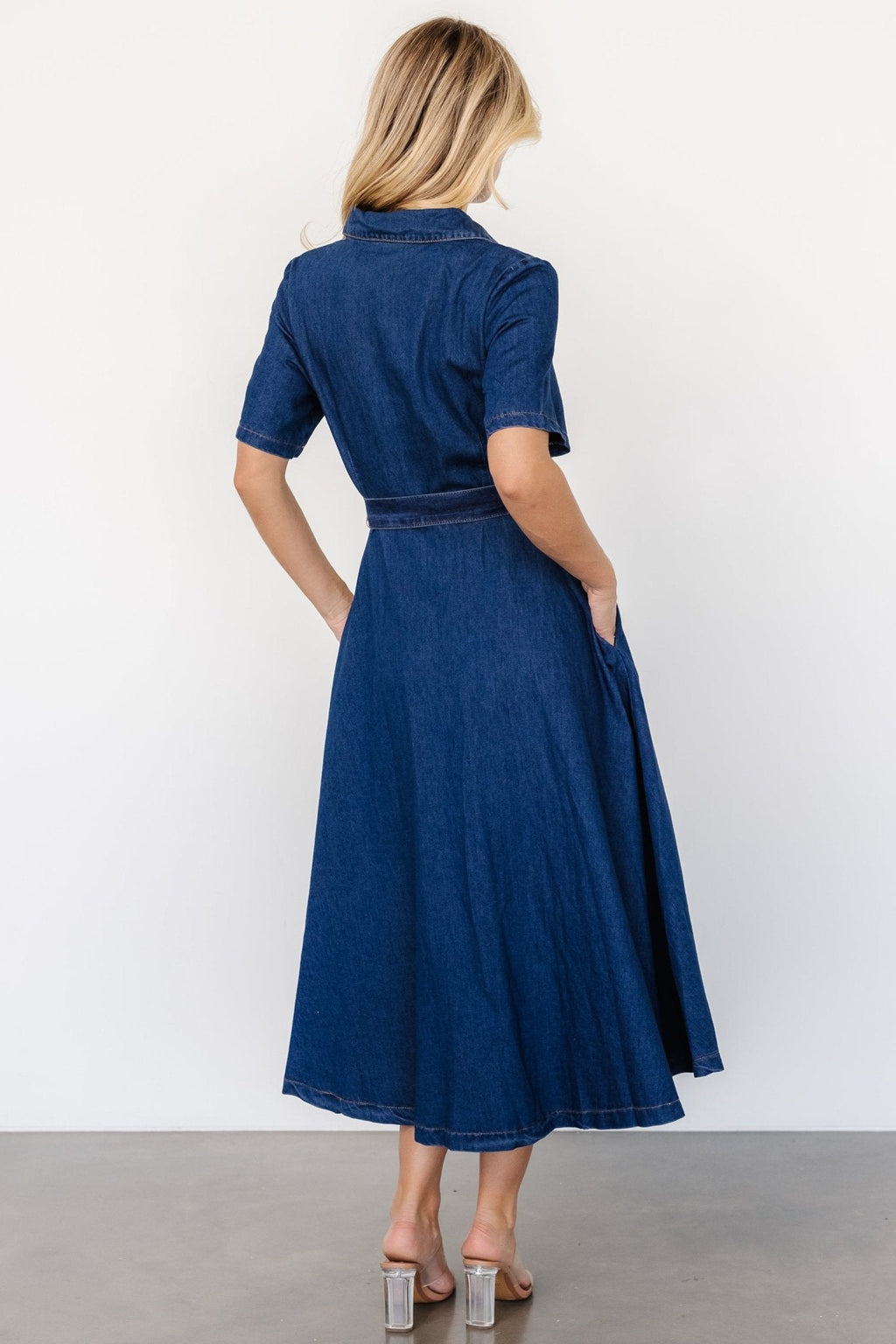 Janelle Midi Dress | Denim Blue
