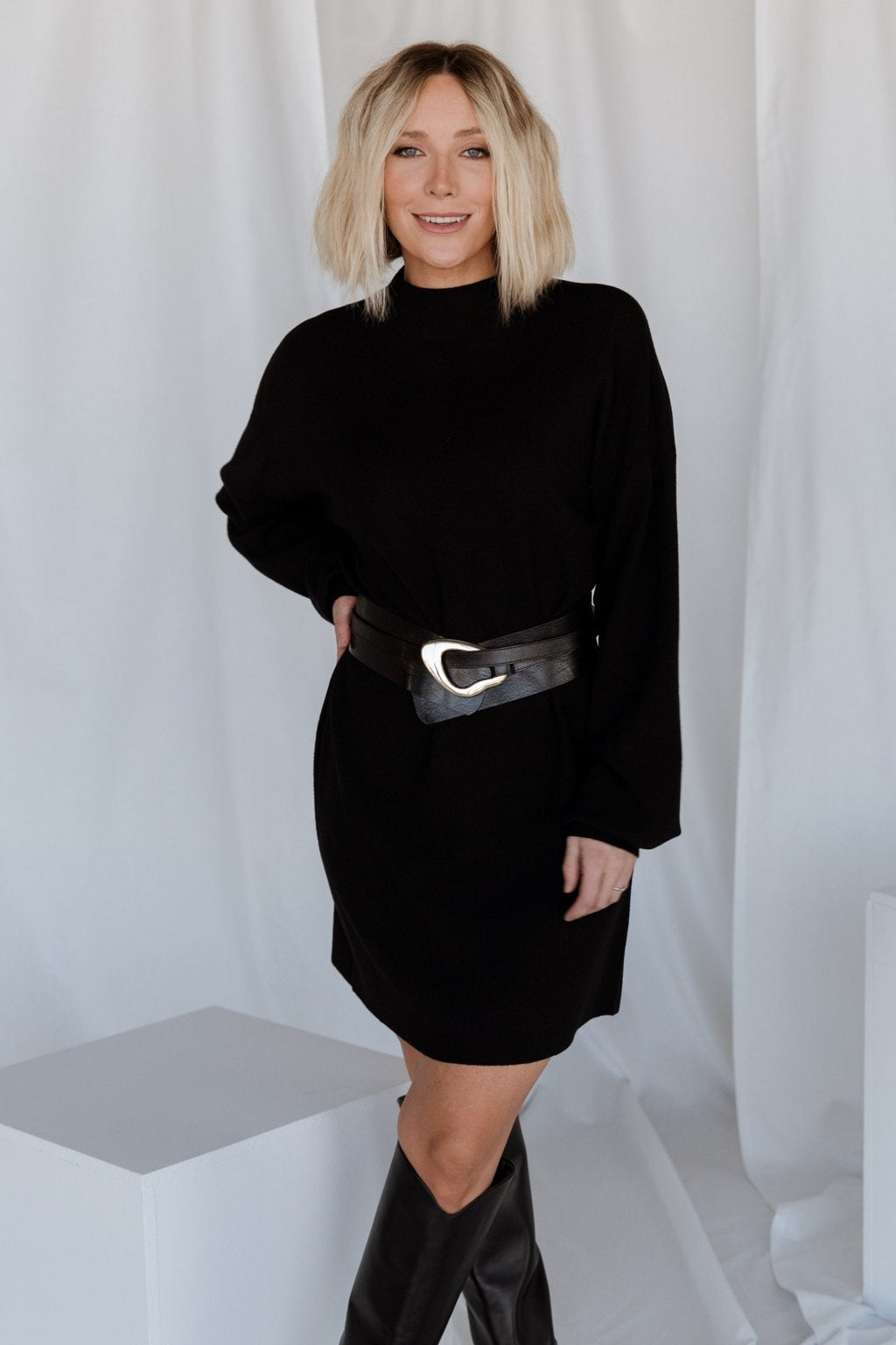 Jennings Sweater Dress | Black