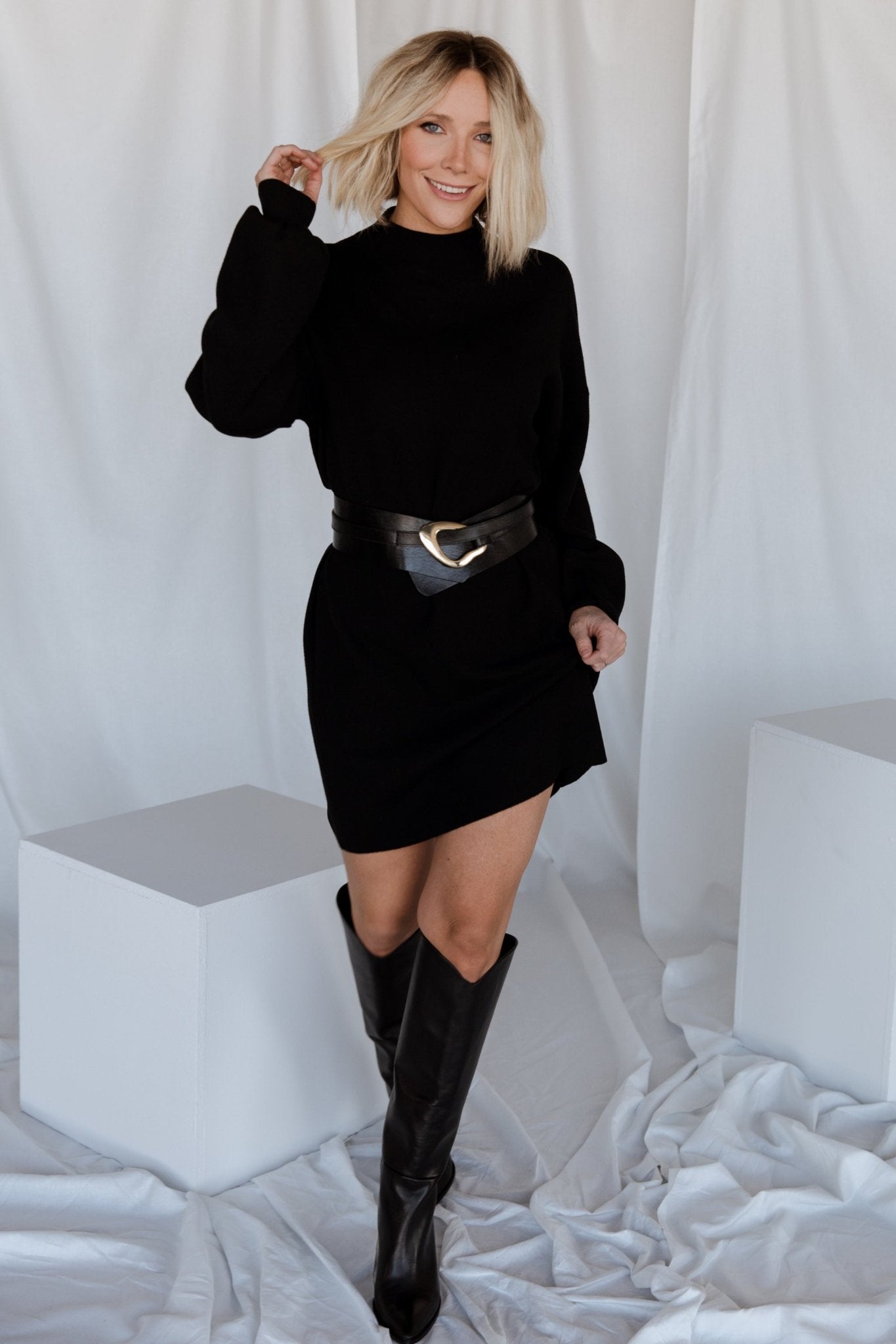 Jennings Sweater Dress | Black Secondary image