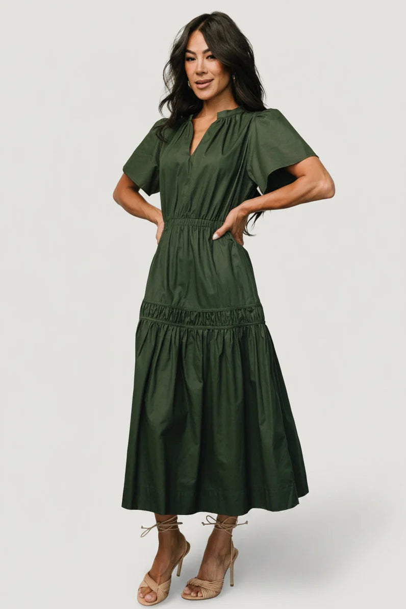 Jerrah Midi Dress | Deep Green