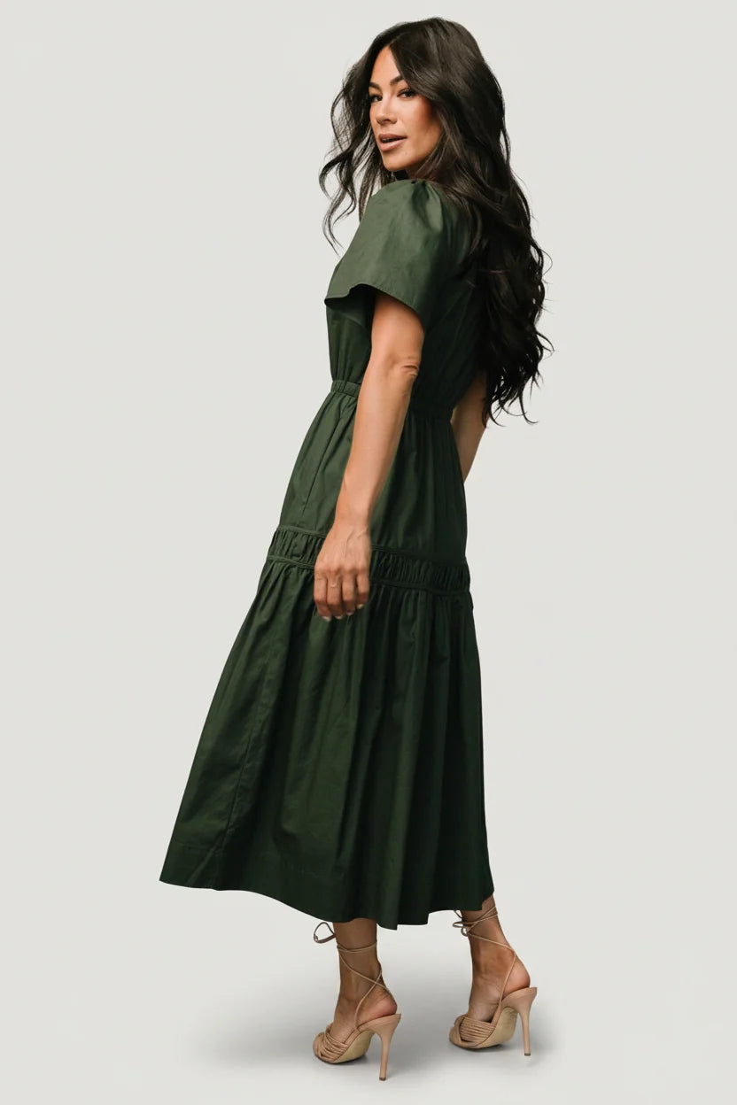 Jerrah Midi Dress | Deep Green