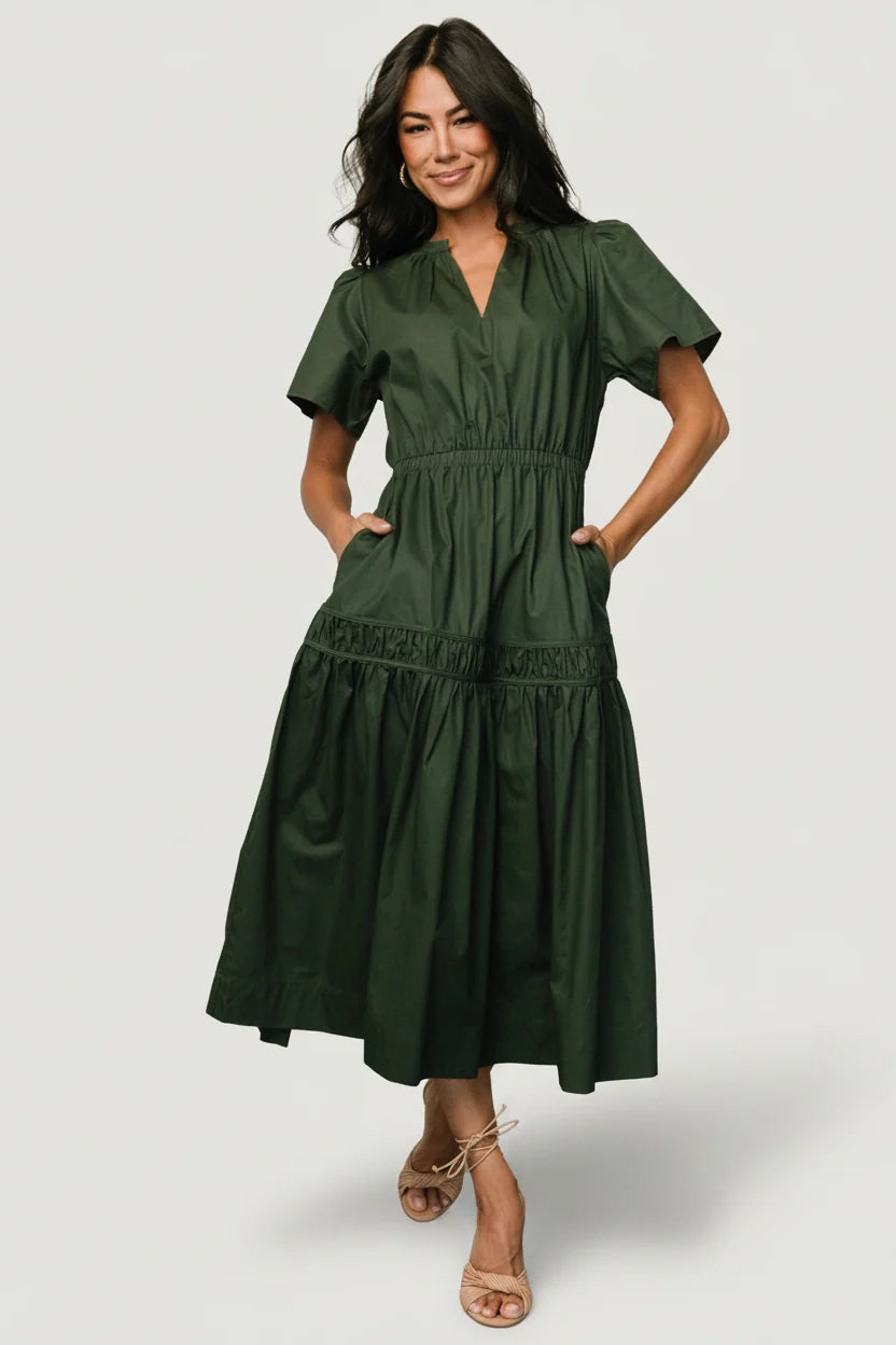 Jerrah Midi Dress | Deep Green Main image