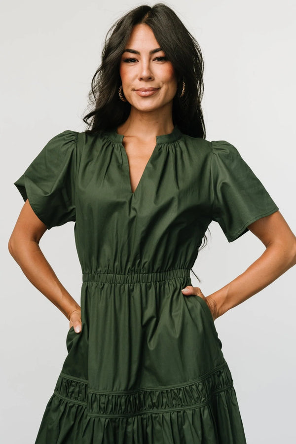 Jerrah Midi Dress | Deep Green