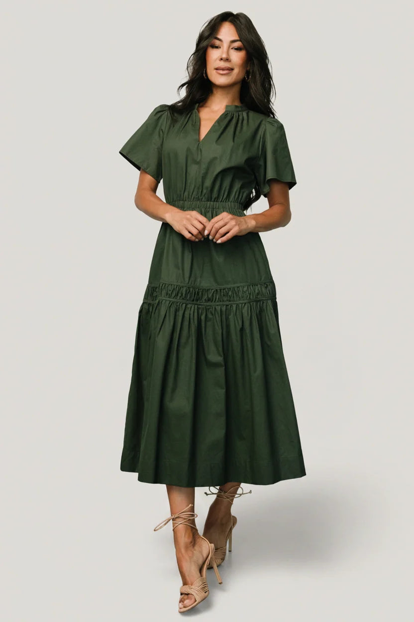 Jerrah Midi Dress | Deep Green