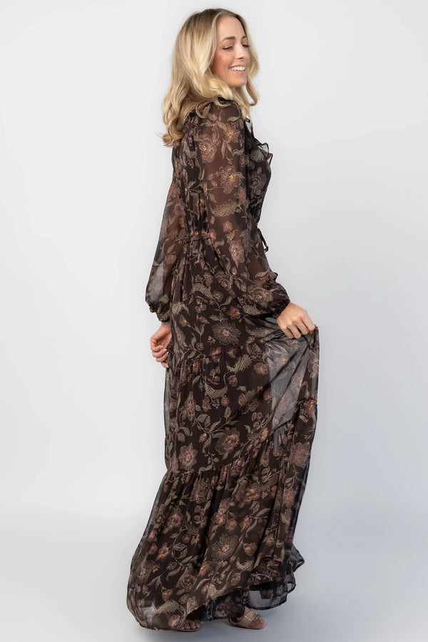 Jesslyn Maxi Dress | Brown Multi