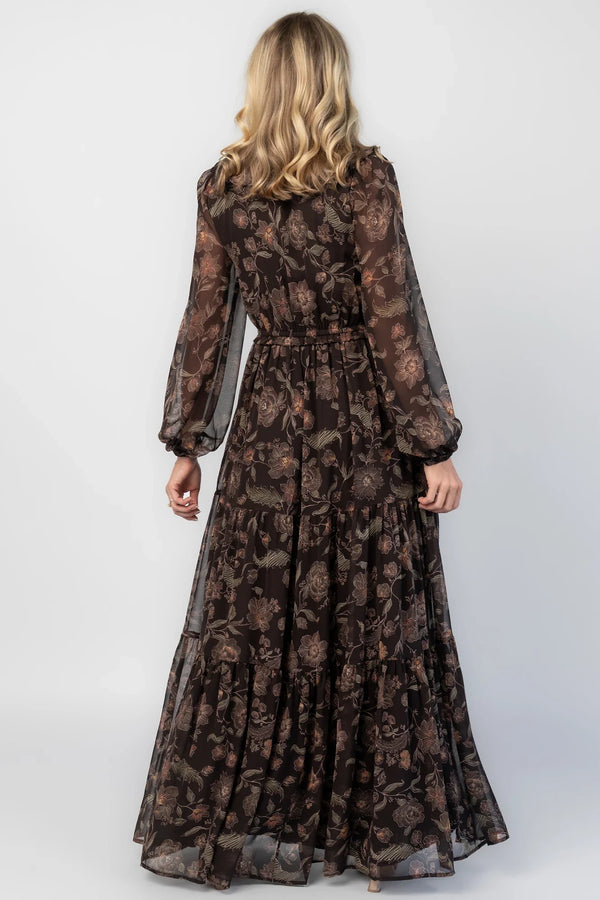 Jesslyn Maxi Dress | Brown Multi
