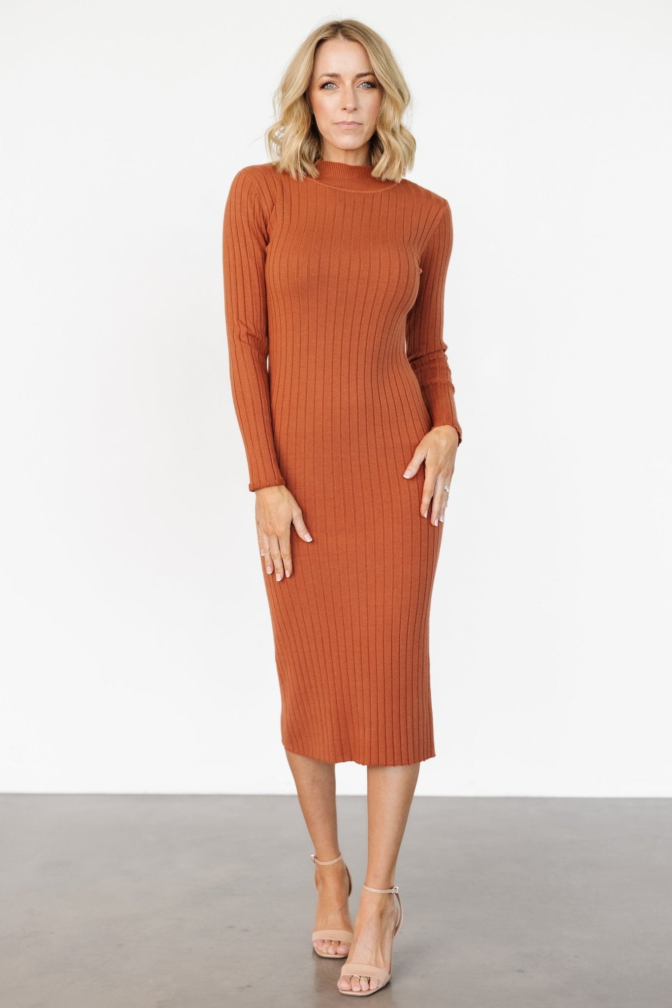 Jill Ribbed Midi Dress | Spice Secondary image