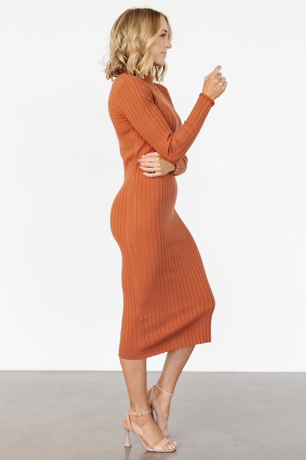 Jill Ribbed Midi Dress | Spice