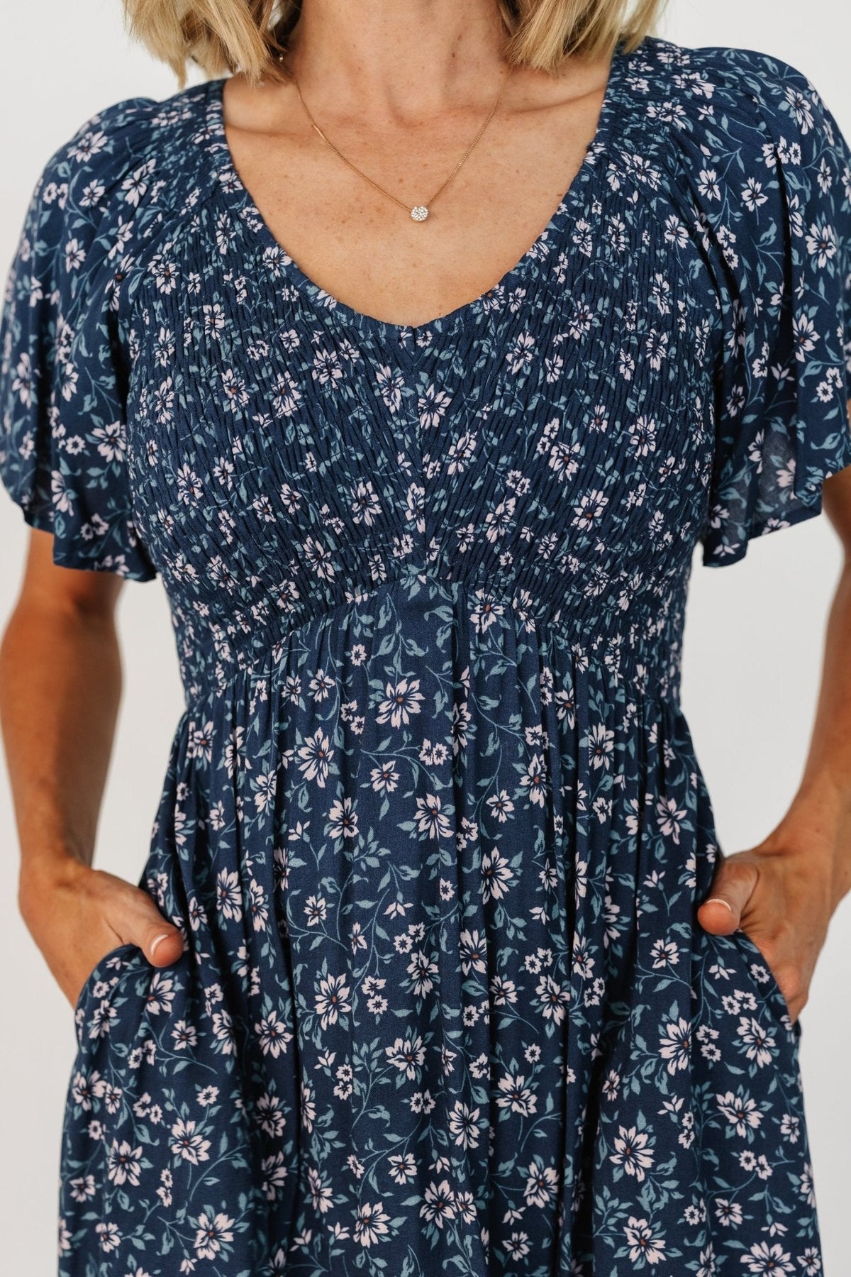 Joanie Smocked Dress | Blue Floral