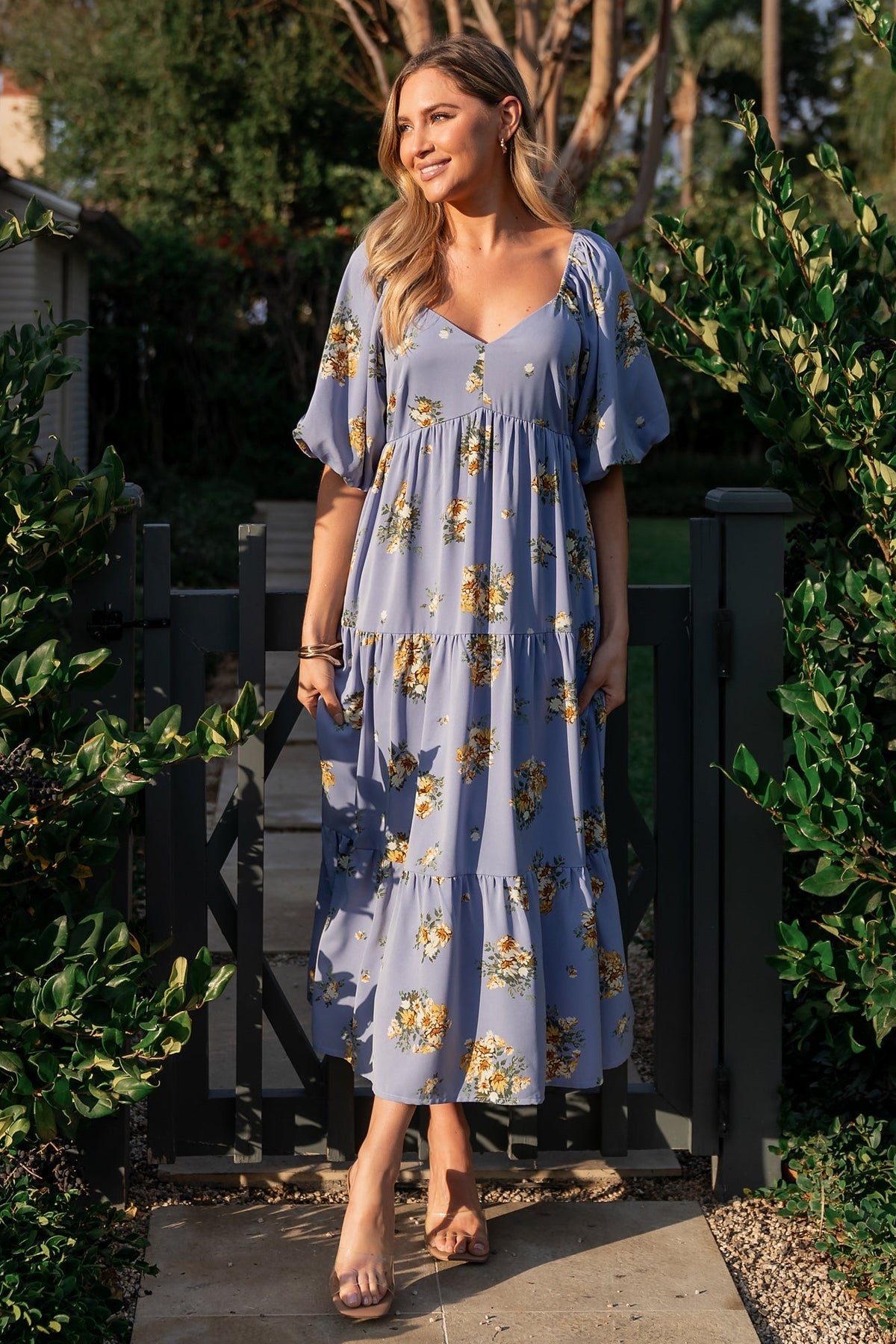 Judith Dress | Blue + Golden Floral Main image