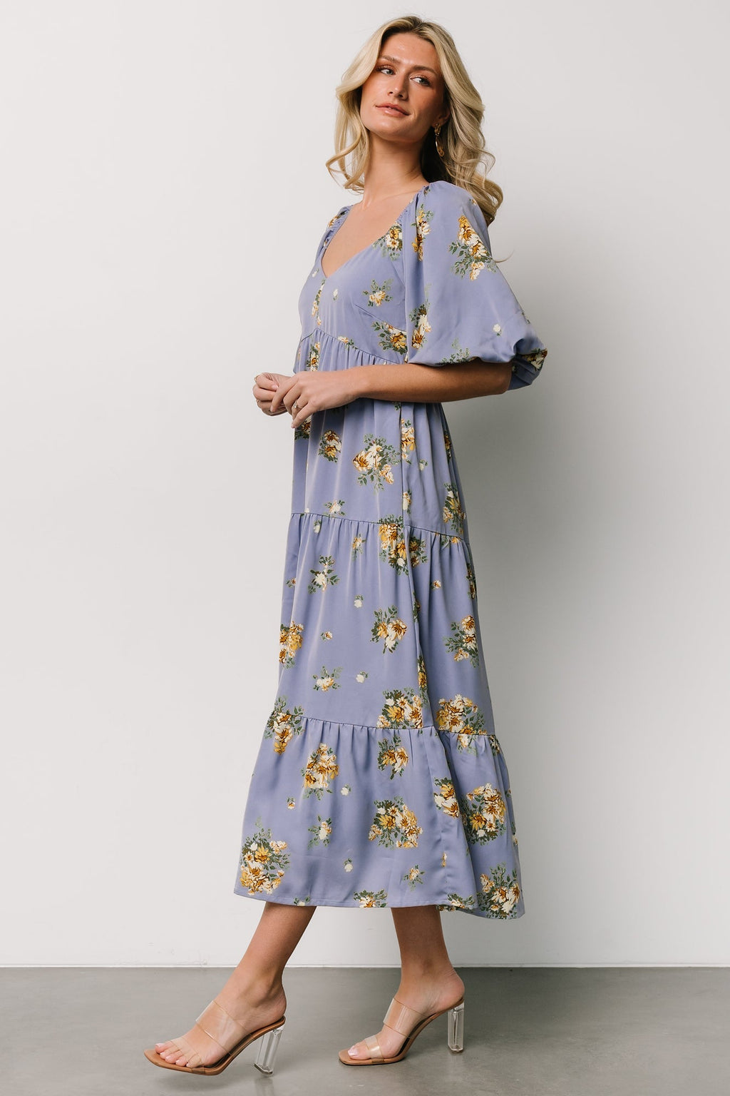 Judith Dress | Blue + Golden Floral