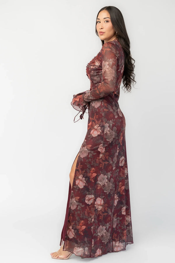 Julietta Maxi Dress | Mahogany Rose Floral