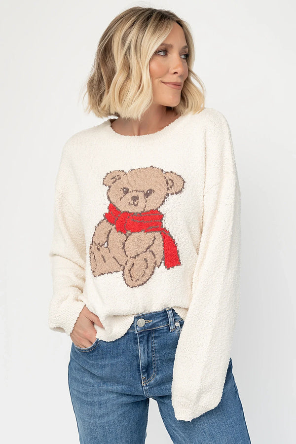 Junie Cozy Bear Sweater | Ivory