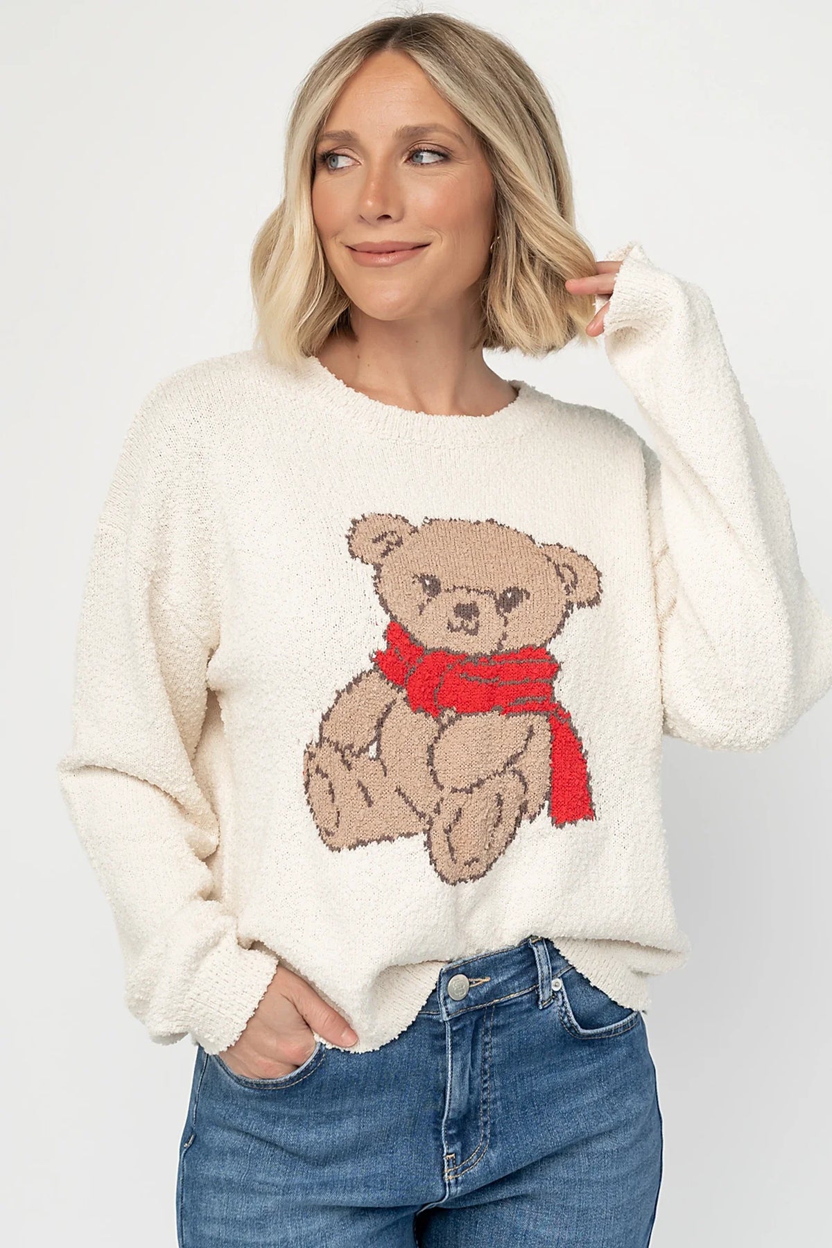 Junie Cozy Bear Sweater | Ivory Main image