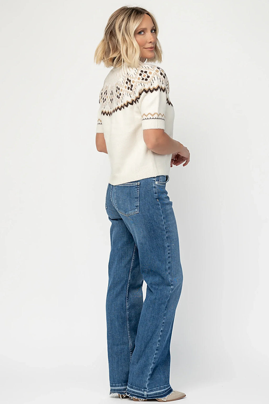 Kambri Sweater Top | Cream Multi