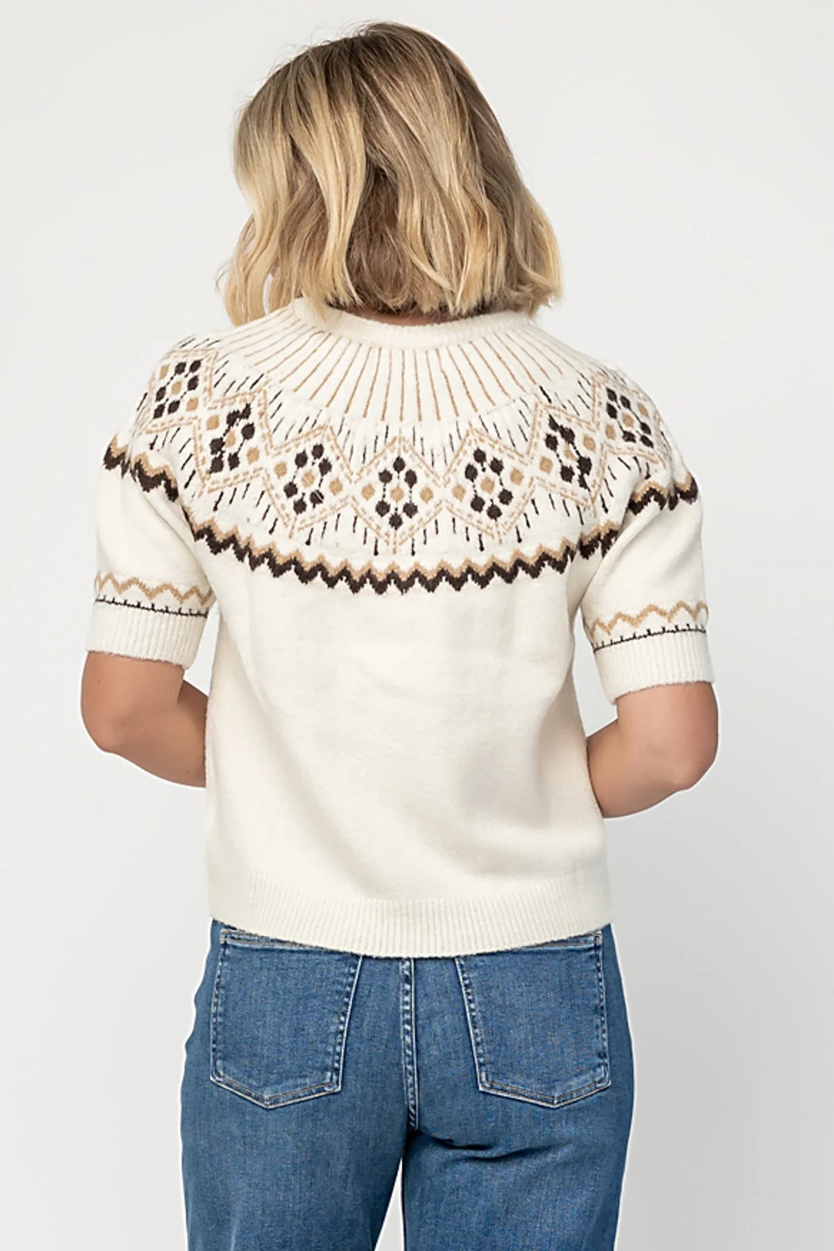 Kambri Sweater Top | Cream Multi