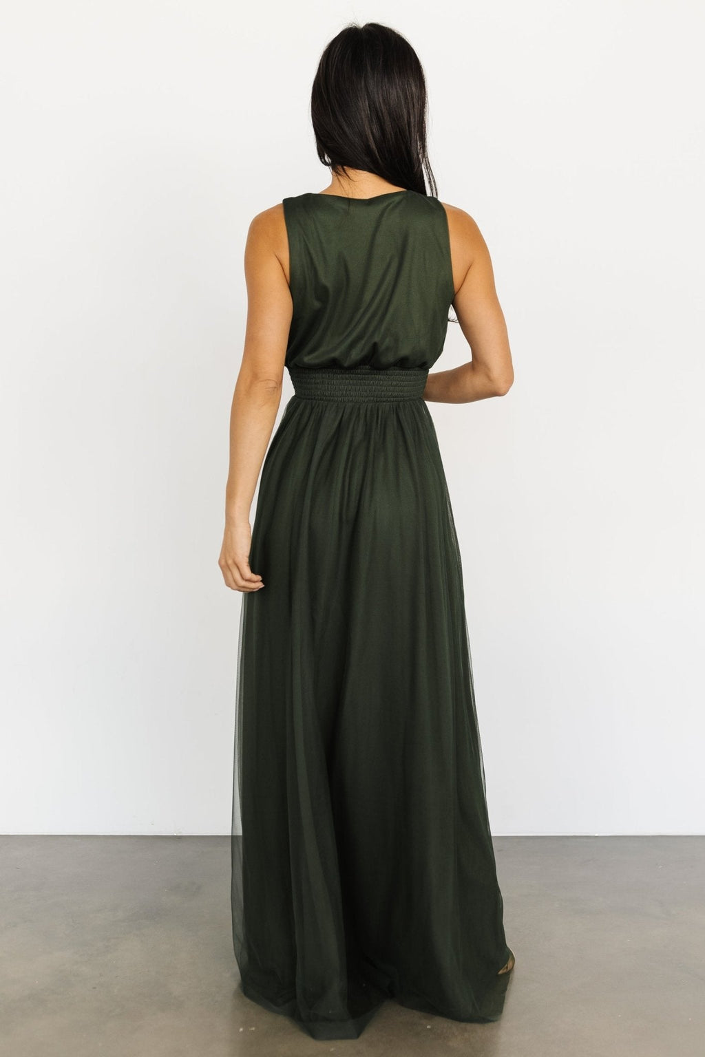 Kamila Tulle Maxi Dress | Juniper Green