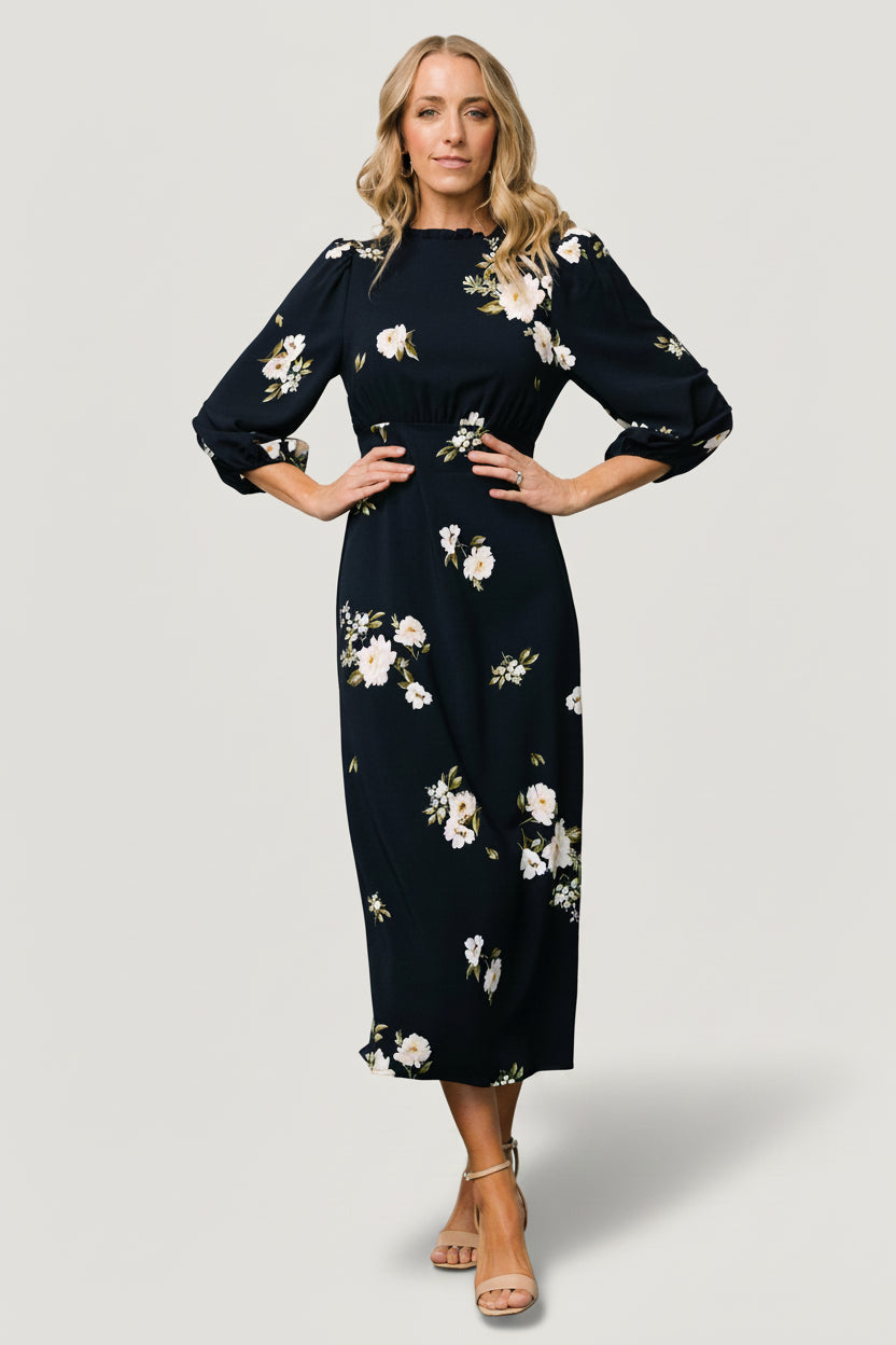 Karalie Maxi Dress | Navy Floral Main image