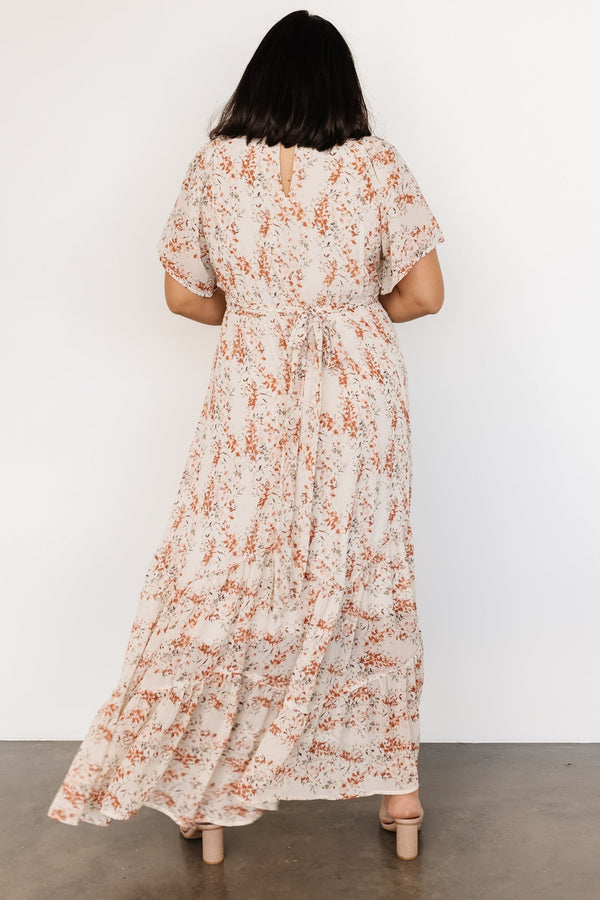 Katherine Maxi Dress | Cream + Rust Floral