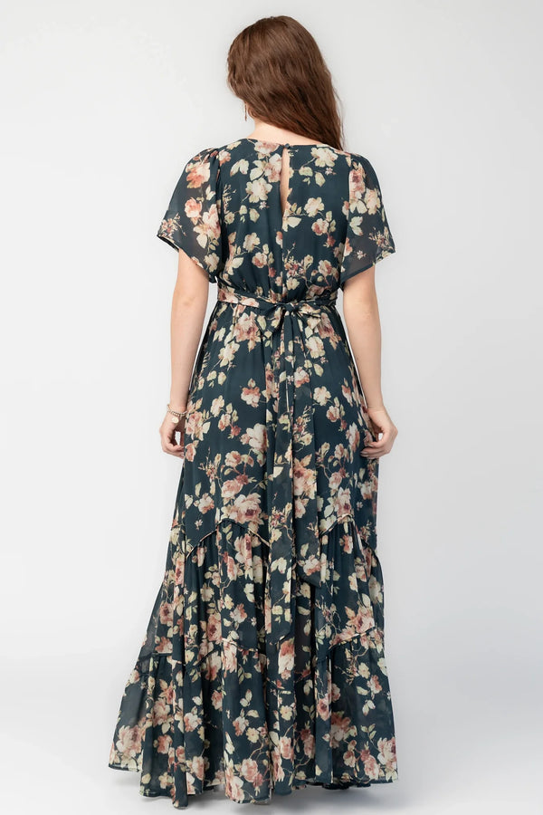 Katherine Maxi Dress | Deep Blue Floral