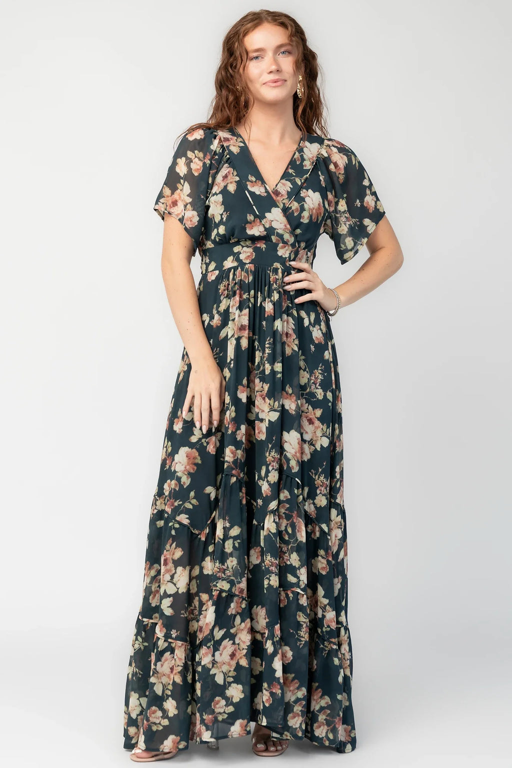 Katherine Maxi Dress | Deep Blue Floral