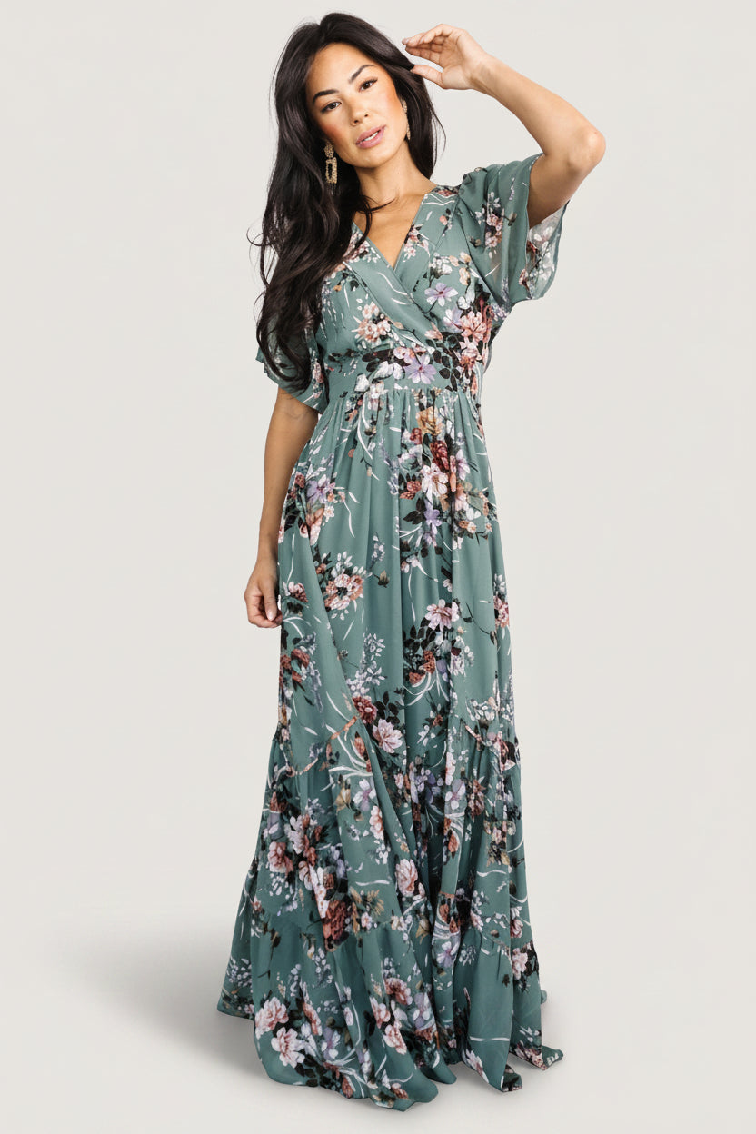 Katherine Maxi Dress | Dusty Green Floral Main image