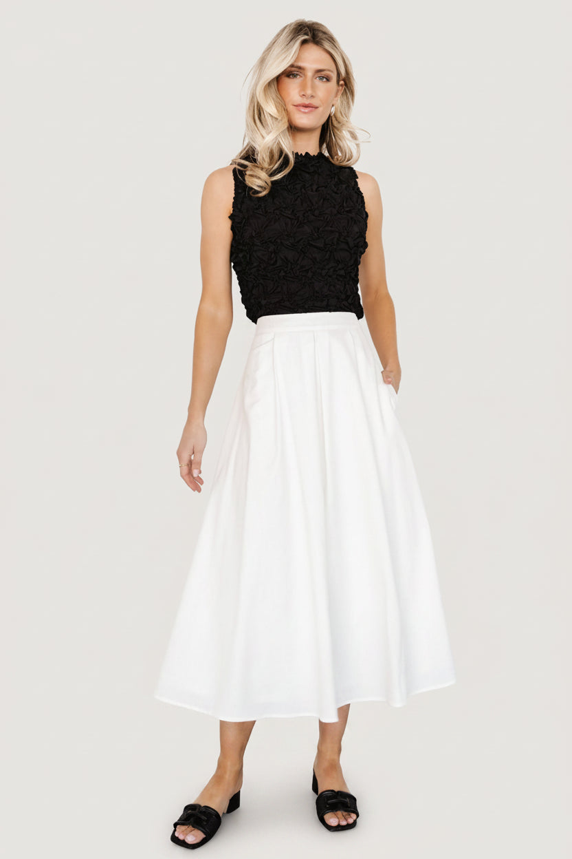 Katie Pleated Midi Skirt | Off White Secondary image