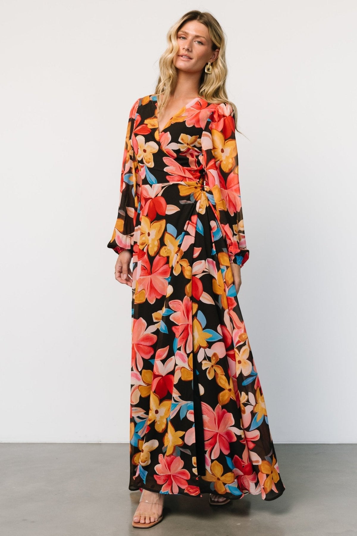 Katinka Wrap Maxi Dress | Tropical Night Floral Main image