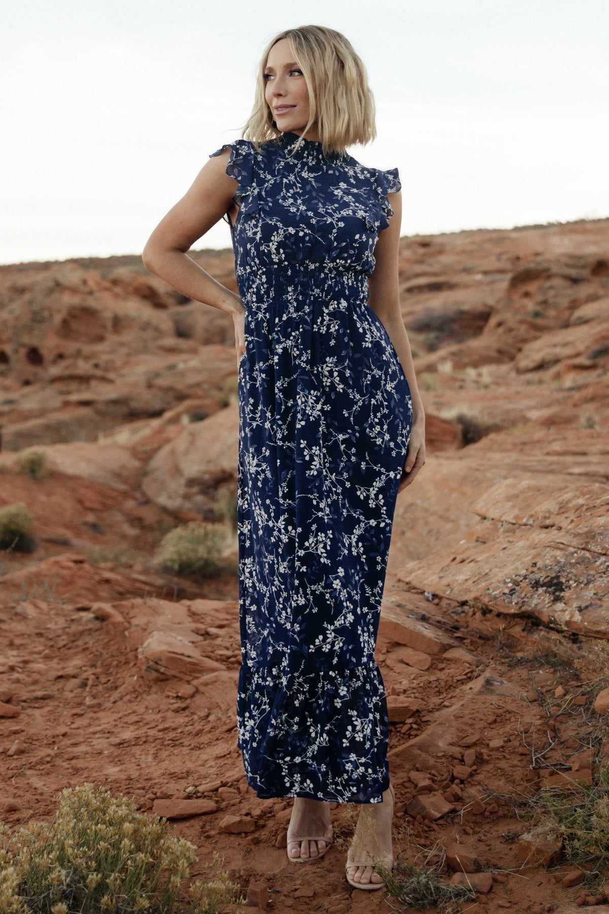 Kearny Ruffle Maxi Dress | Blue Floral Main image