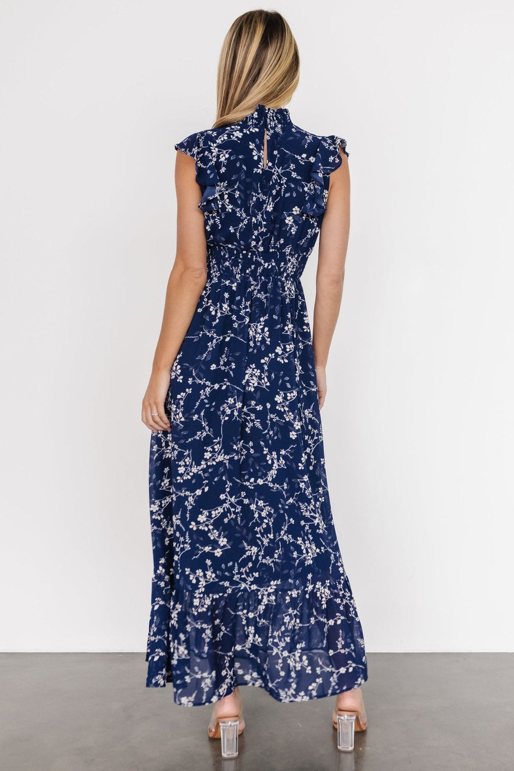 Kearny Ruffle Maxi Dress | Blue Floral