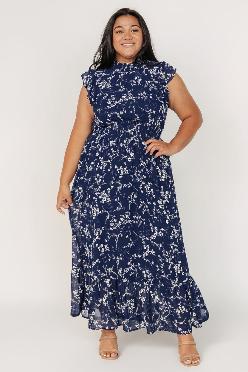 Kearny Ruffle Maxi Dress | Blue Floral Secondary image