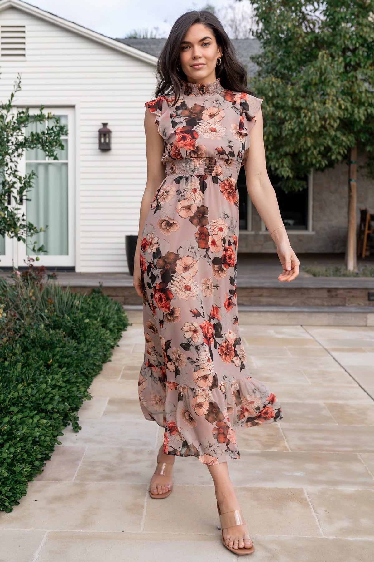 Kearny Ruffle Maxi Dress | Blush + Vintage Floral Main image