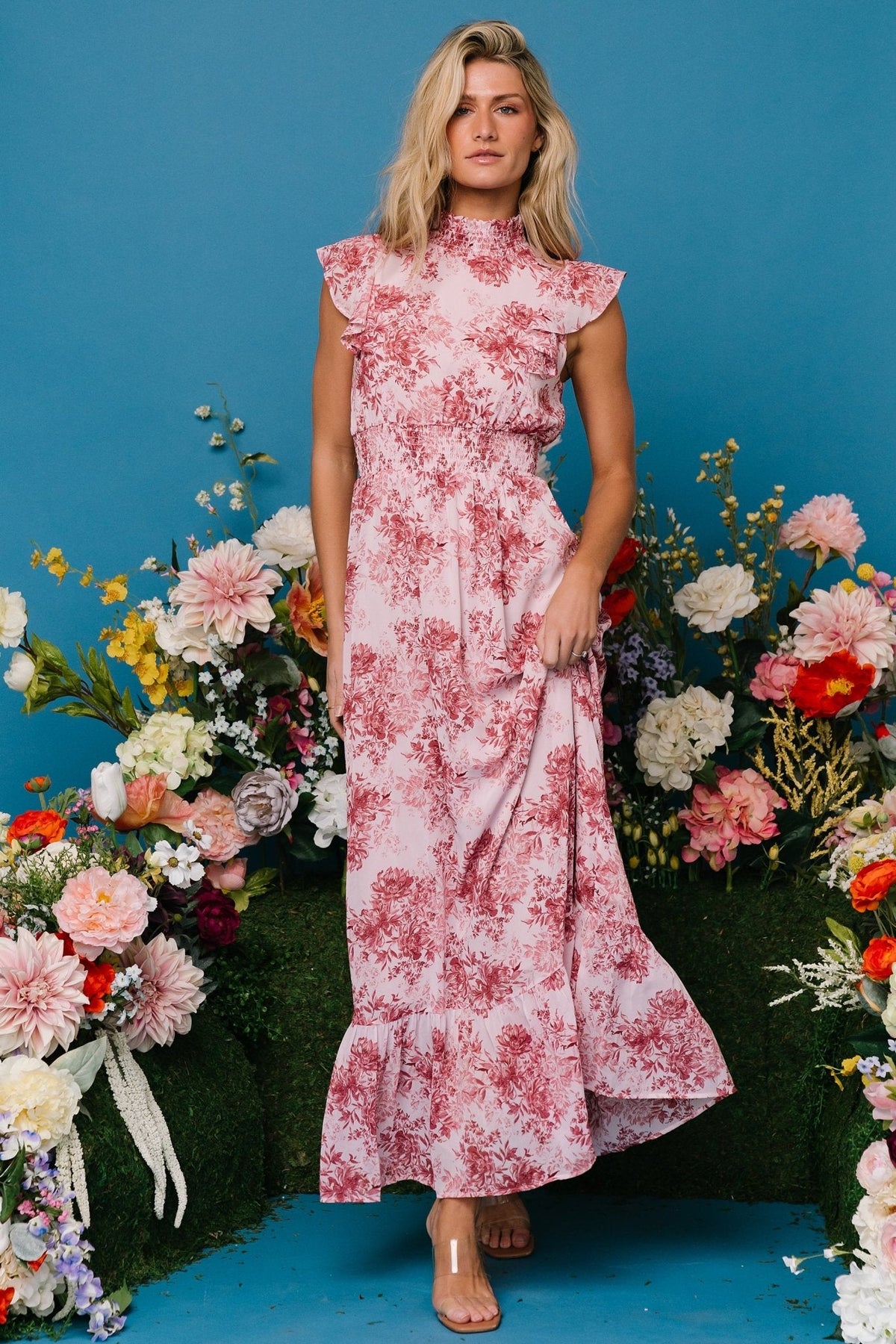 Kearny Ruffle Maxi Dress | Pink Floral Main image